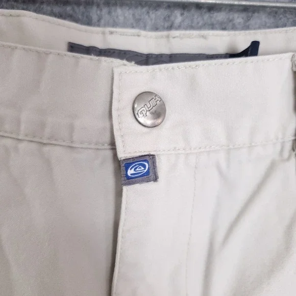 Quiksilver Khaki Baggy Patch Mens Cargo Size Pants 36 x 30 Vtg Y2K 90s 2000s
